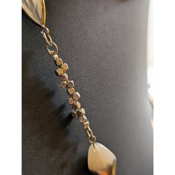 Two Coordinating Loft Beaded Orange Pink Yellow Gold Tone Beaded Long Necklaces - Picture 6 of 12